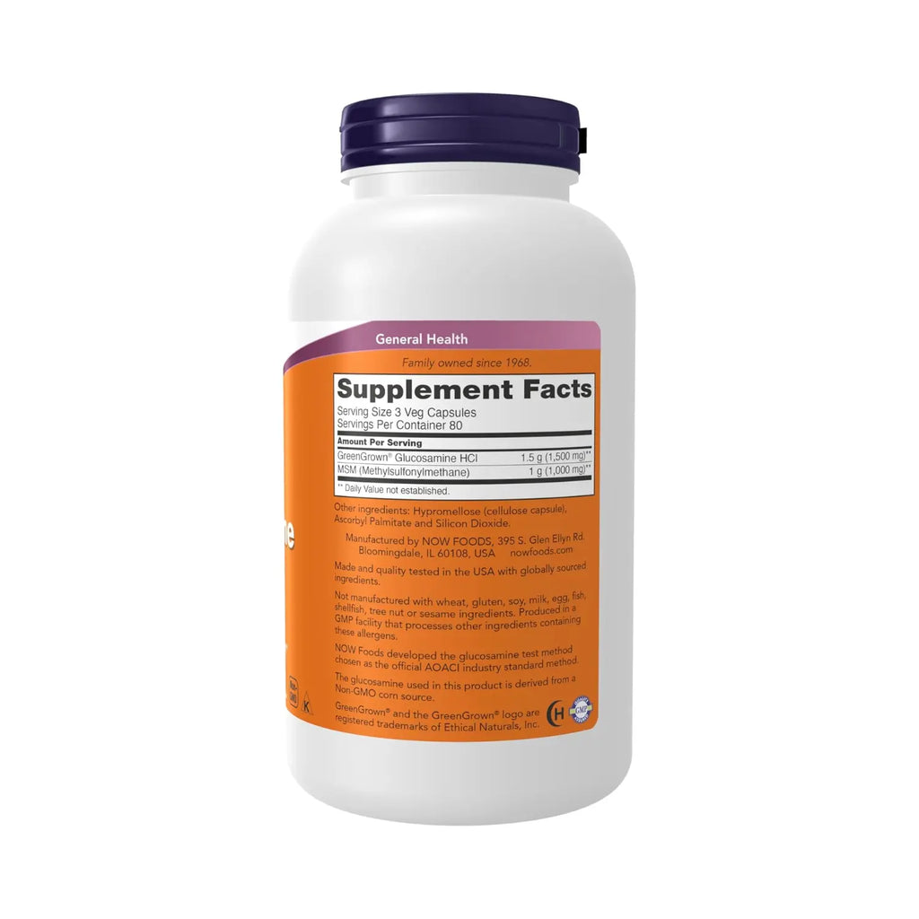 NOW FOODS NOWFOODS GLUCOSAMINA VEGETARIANA Y SALUD DE LAS ARTICULACIONES MSM 240 CÁPSULAS VEGETALES