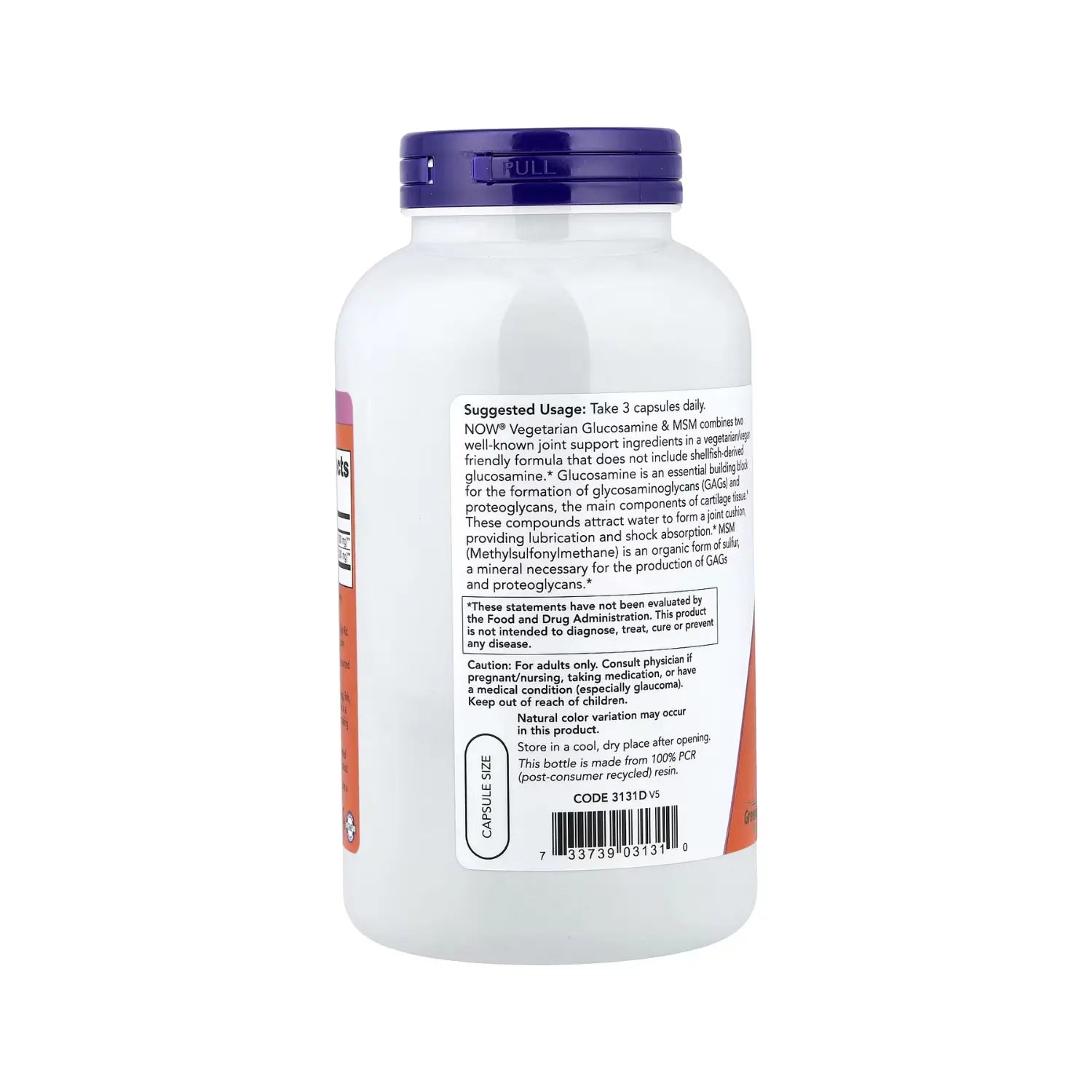 NOW FOODS NOWFOODS GLUCOSAMINA VEGETARIANA Y SALUD DE LAS ARTICULACIONES MSM 240 CÁPSULAS VEGETALES