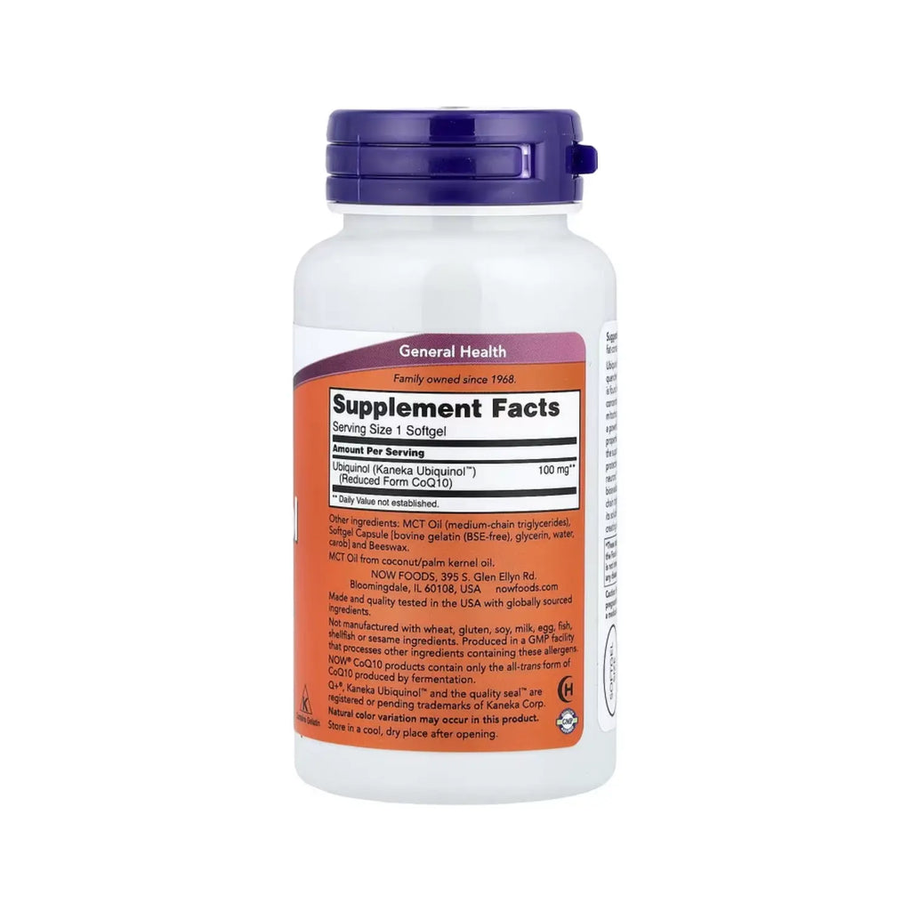 NOW FOODS UBIQUINOL 100MG 60SOFTCAPS SFN