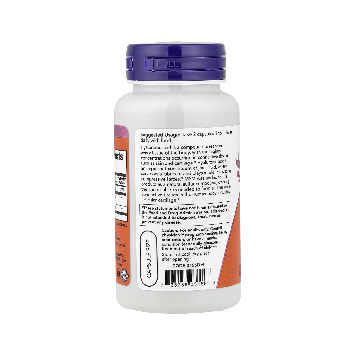 NOW FOODS ACIDO HIALURONICO 50 MG 60 CAPSULAS SFN
