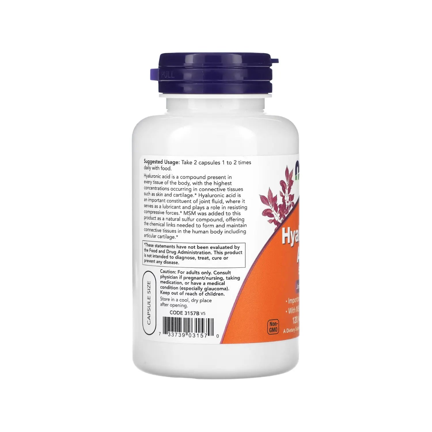 NOW FOODS ACIDO HIALURONICO 50MG+MSM 120VEGCAPS SFN