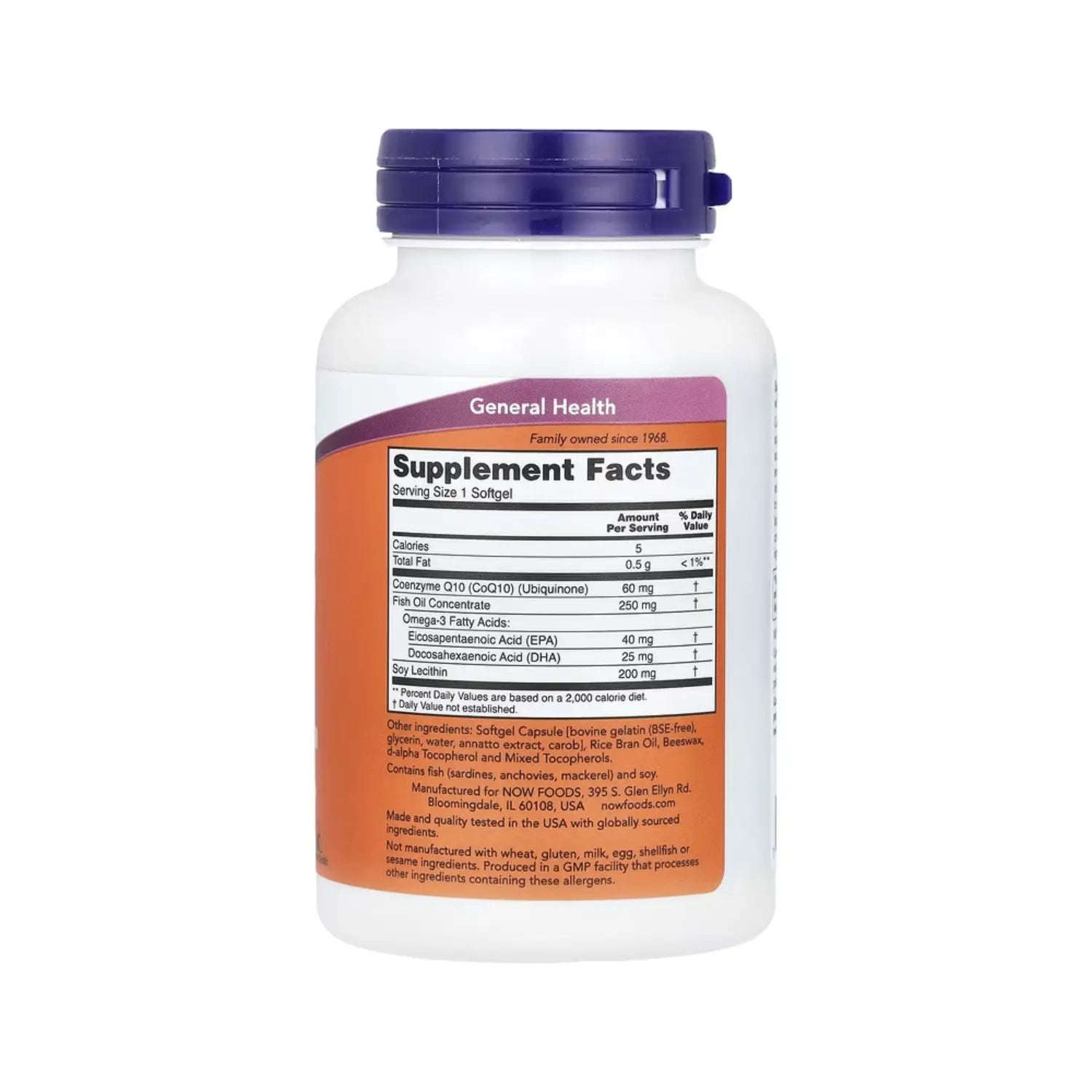 NOW FOODS COQ10 CON OMEGA-3 60MG 120SOFTCAPS SFN