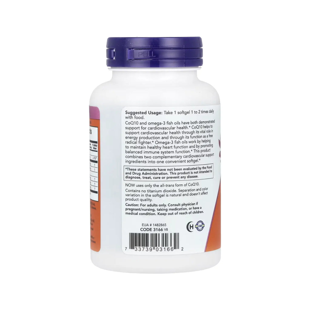 NOW FOODS COQ10 CON OMEGA-3 60MG 120SOFTCAPS SFN
