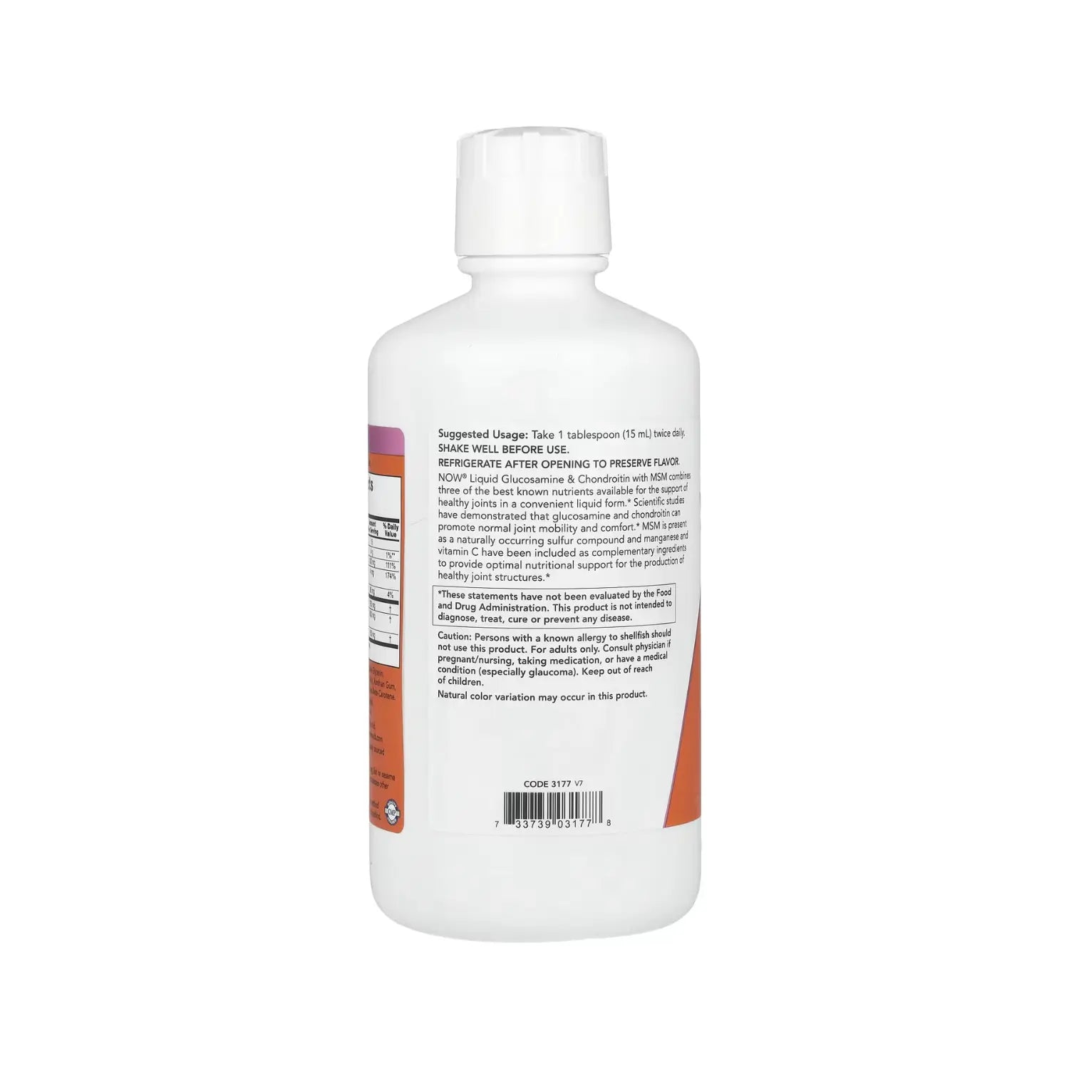 NOW FOODS GLUCOSAMINA Y CONDROITINA LIQUIDAS CON MSM 32oz SFN