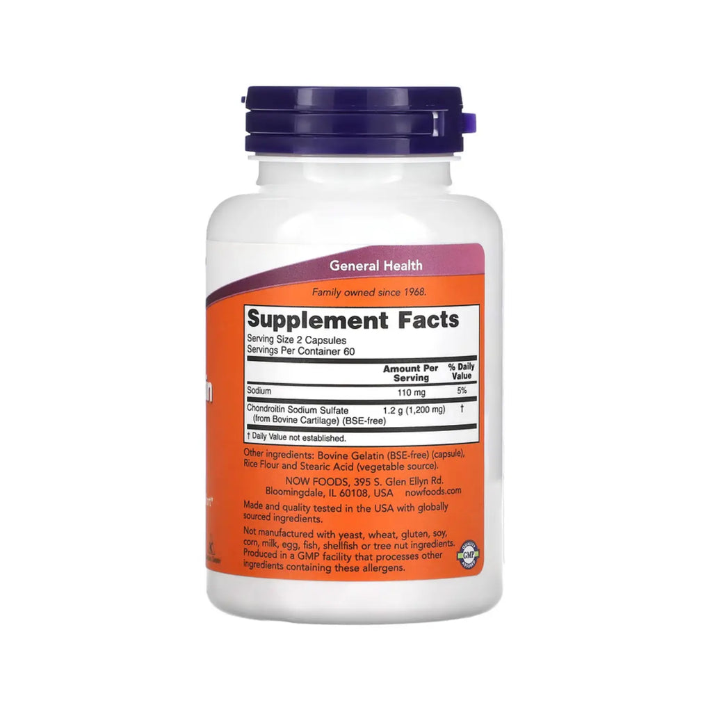 NOW FOODS SULFATO DE CONDROITINA 600MG 120CAPS SFN