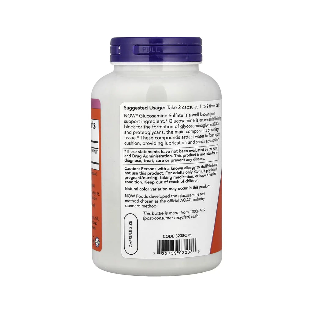 NOW FOODS SULFATO DE GLUCOSAMINA 750MG 240VCAPS SFN