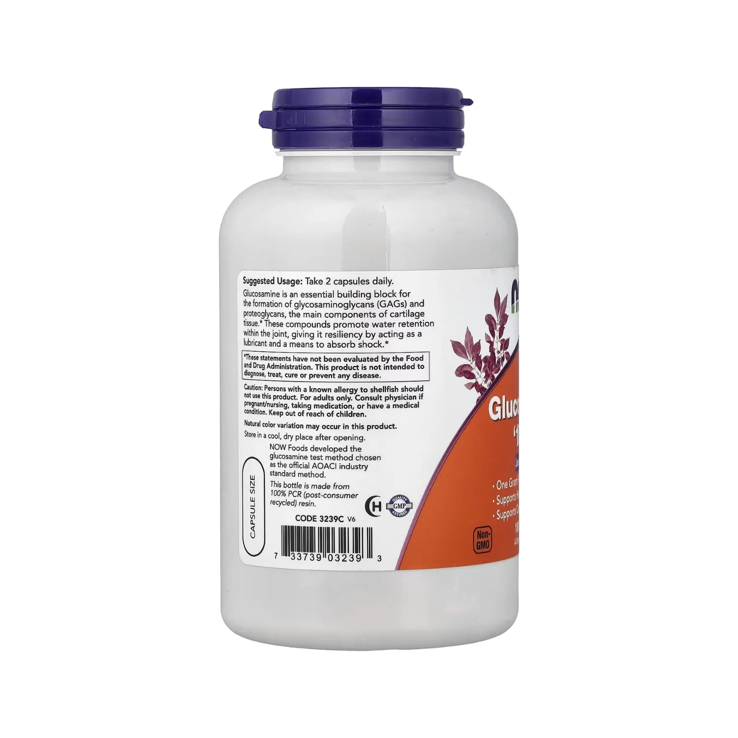 NOW FOODS GLUCOSAMINA 1000 SALUD ATICULAR 180VCAPS SFN