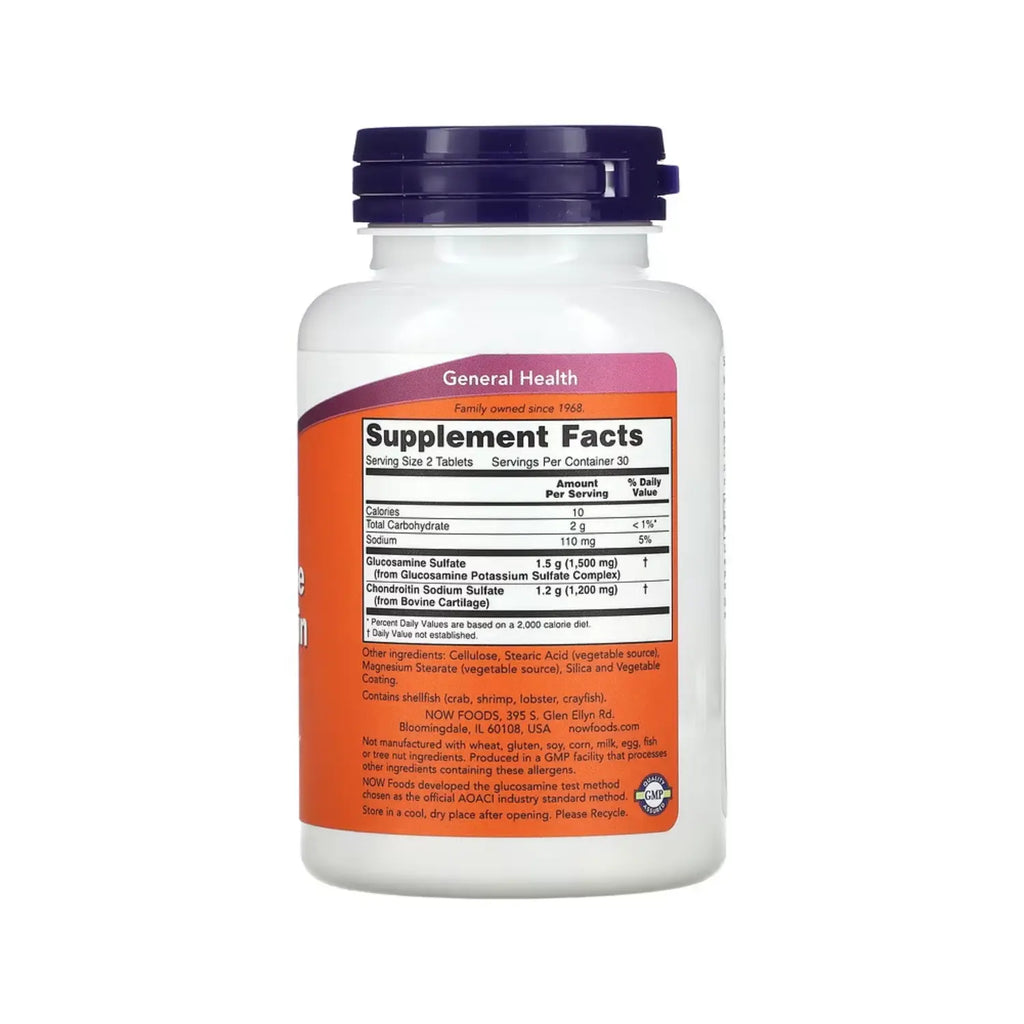 NOW FOODS GLUCOSAMINA Y CONDROITINA 60TABS SFN