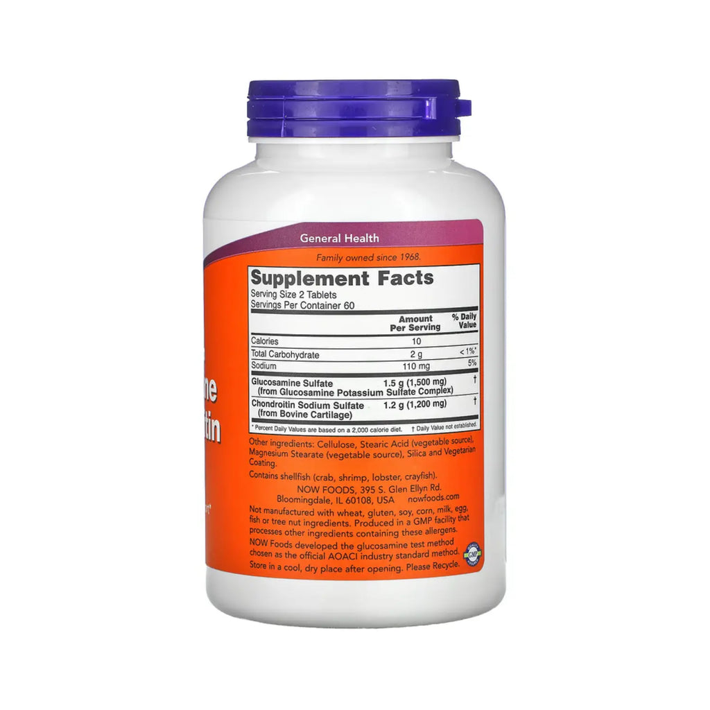 NOW FOODS GLUCOSAMINA Y CONDROITINA EXTRA FUERZA 120TABS SFN