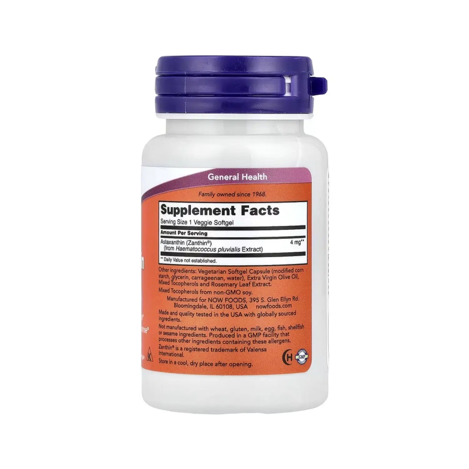 NOW FOODS, ASTAXANTINA, 4 MG, 60 CÁPSULAS BLANDAS SFN