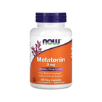 NOW FOODS, MELATONINA, 3 MG, 180 CÁPSULAS VEGETALES SFN