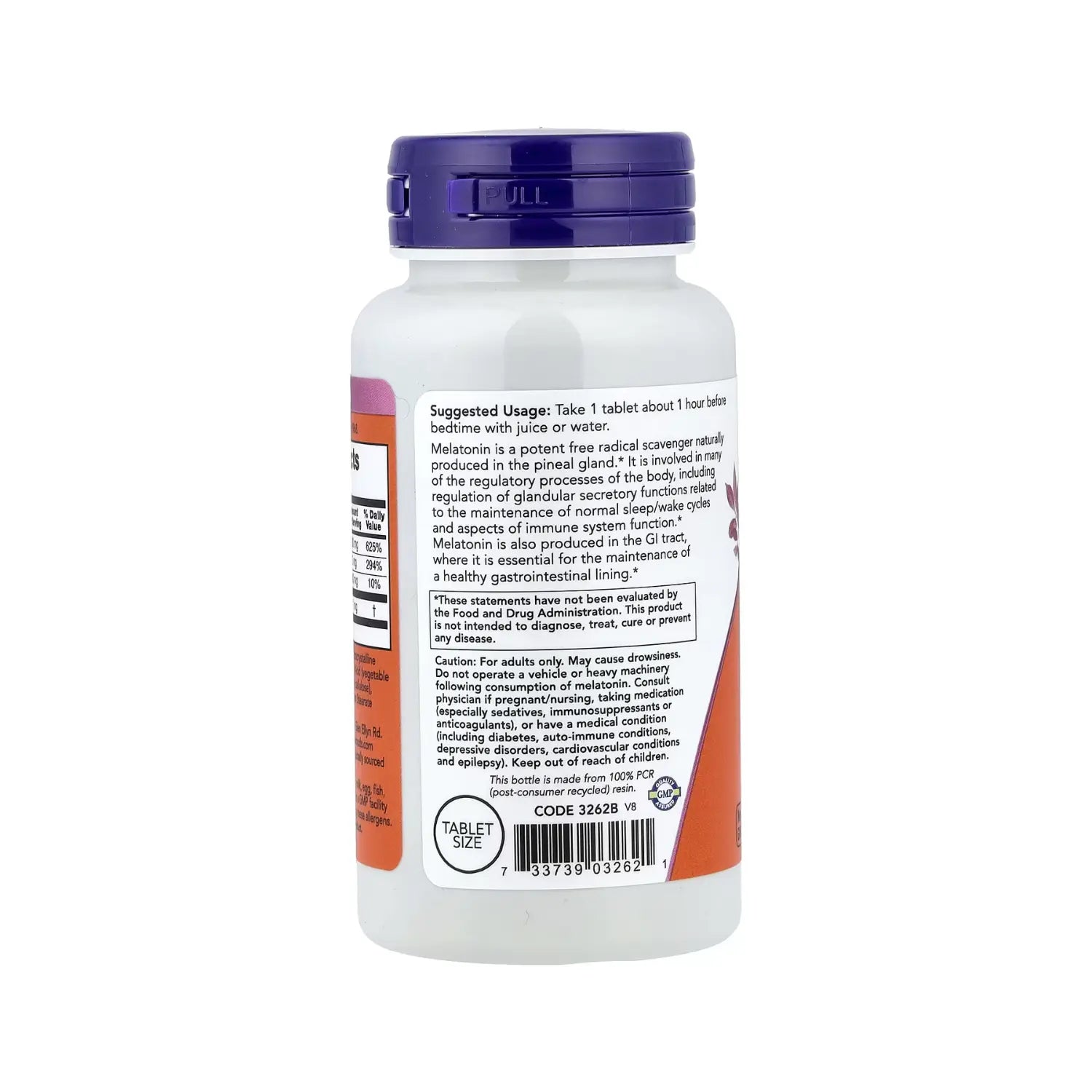 NOW FOODS MELATONINA APOYO AL CICLO D SUEÑO 1MG 100CAPS SFN
