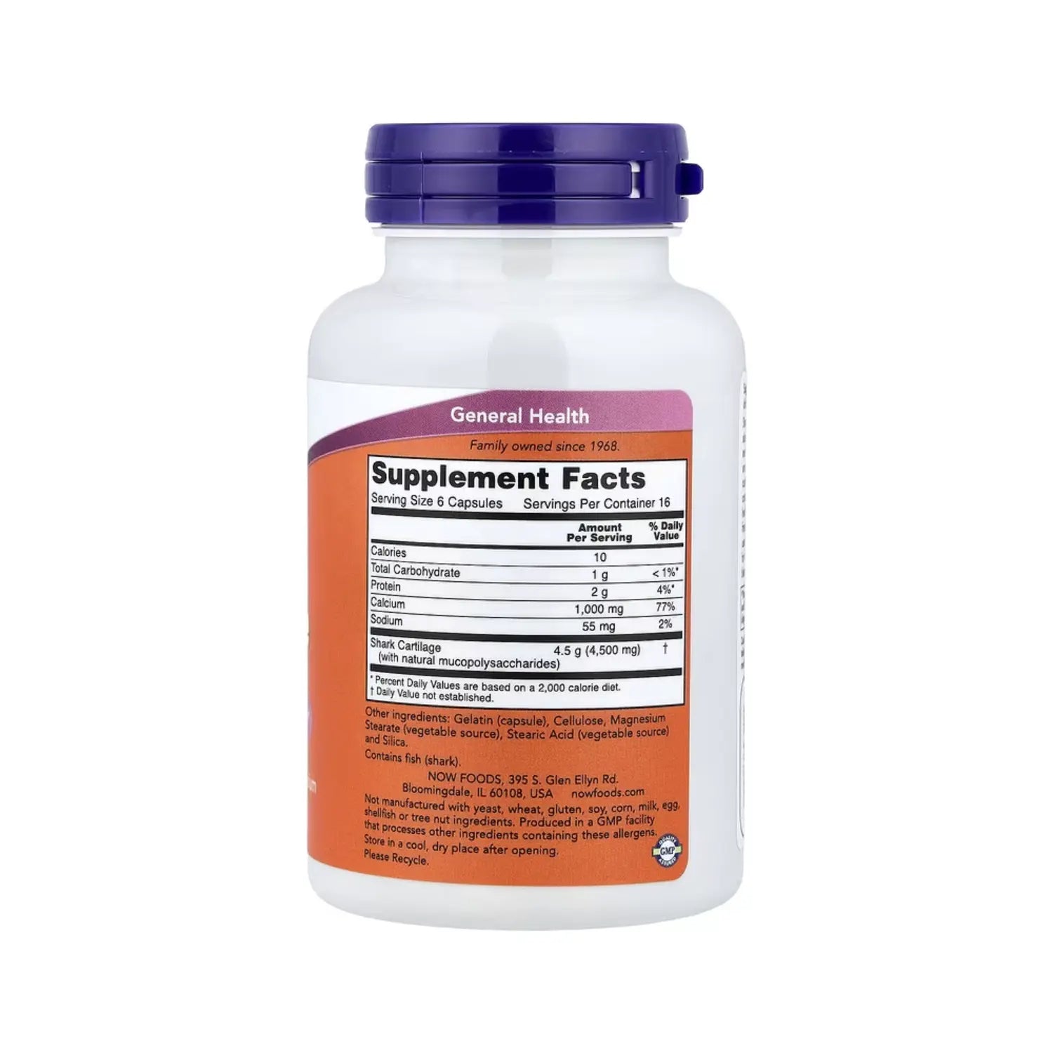 NOW FOODS CARTILAGO DE TIBURON 750 MG 100CAPS SFN