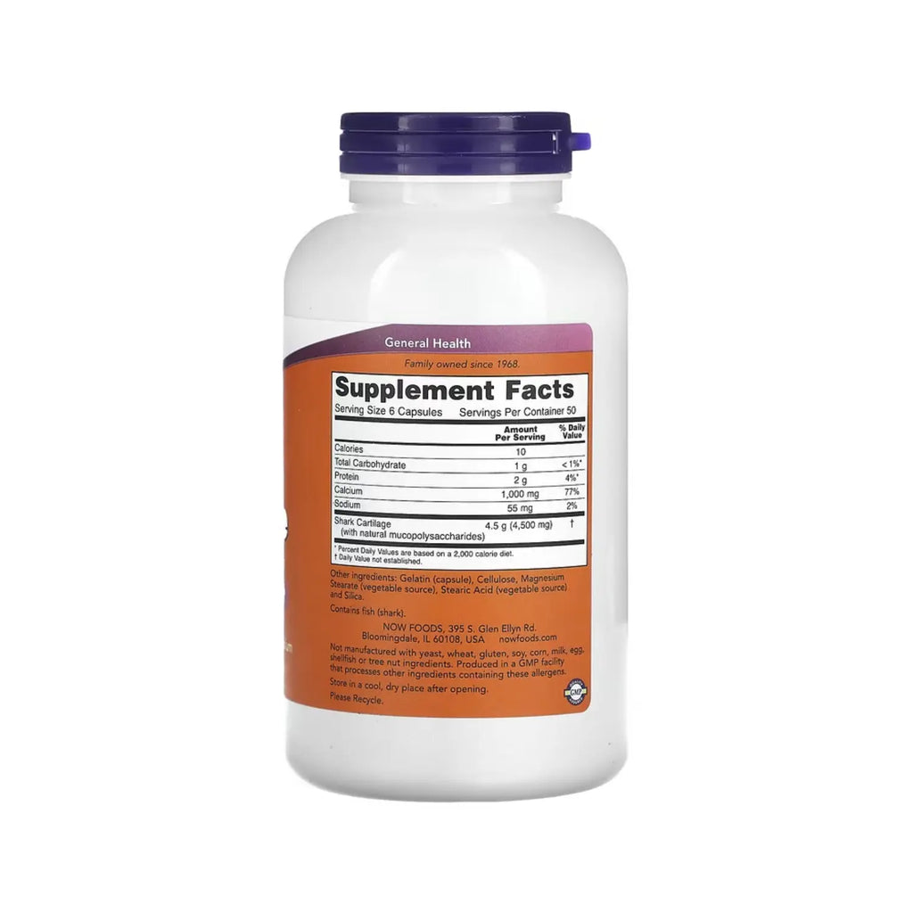 NOW FOODS CARTILAGO DE TIBURON 750MG 300CAPS SFN