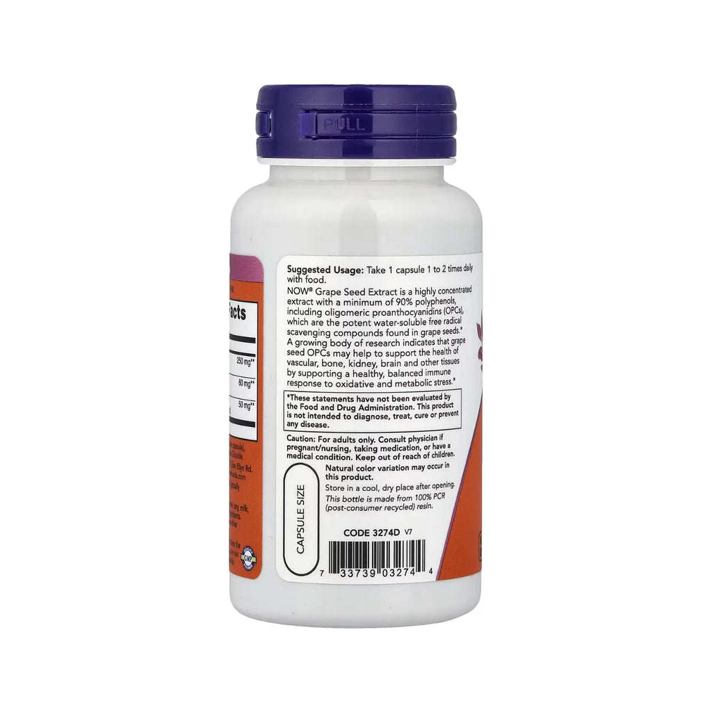NOW FOODS SEMILLA DE UVA 250MG CONC. EXTRA 90VCAPS SFN