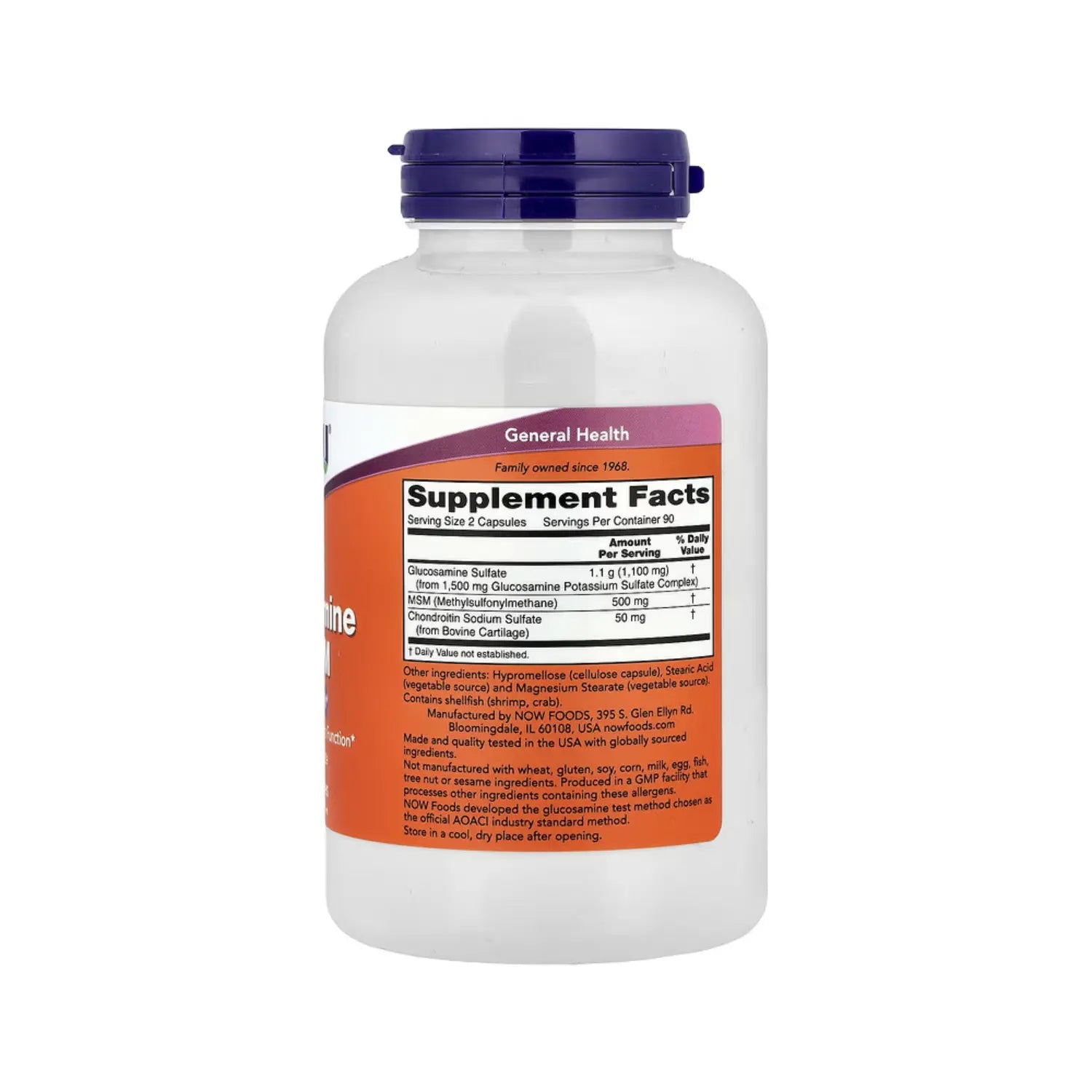 NOW FOODS GLUCOSAMINA Y MSM 180VCAPS SFN