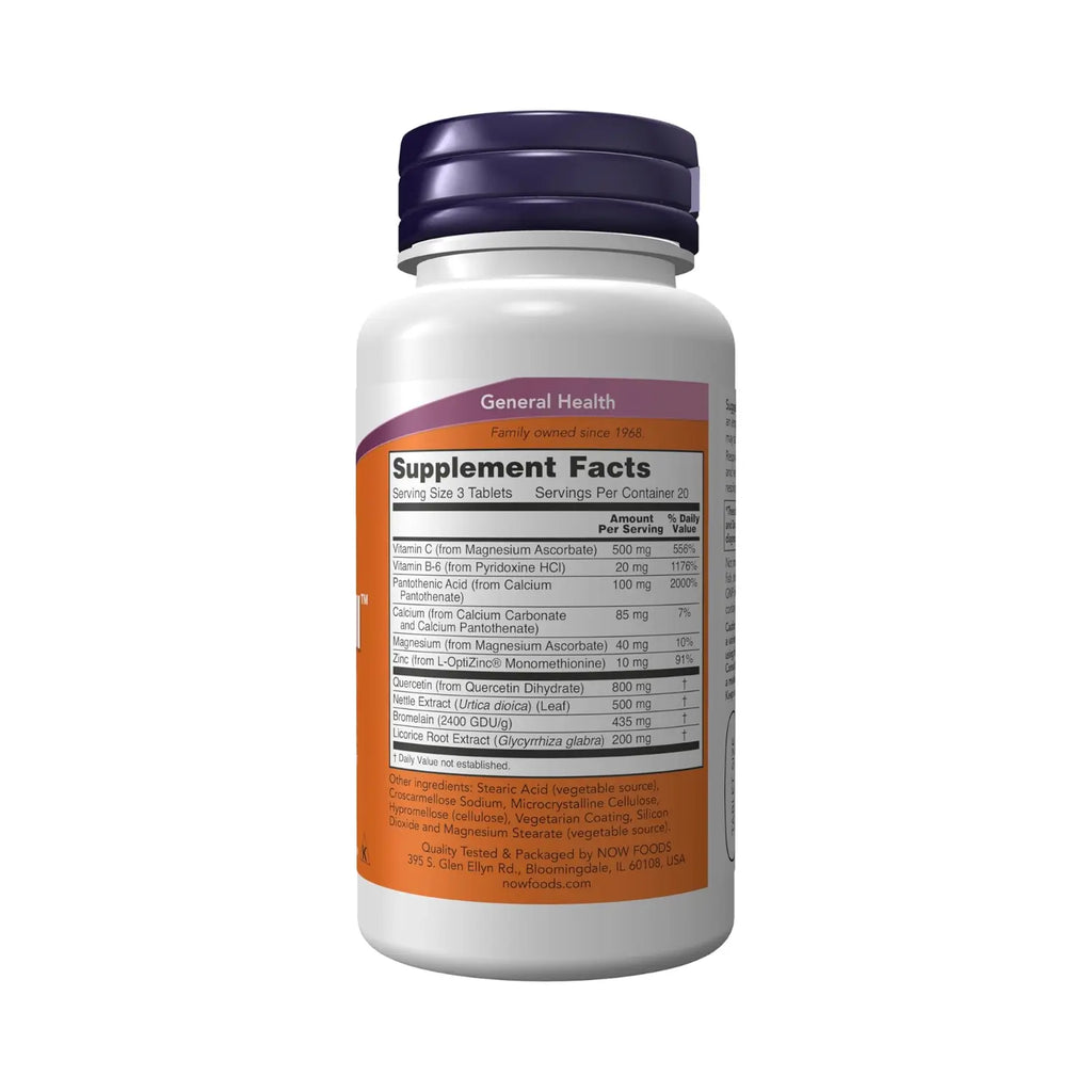 RESPIR-ALL CON QUERCETINA Y VITAMINA C 60 TABS NOW FOODS SFN