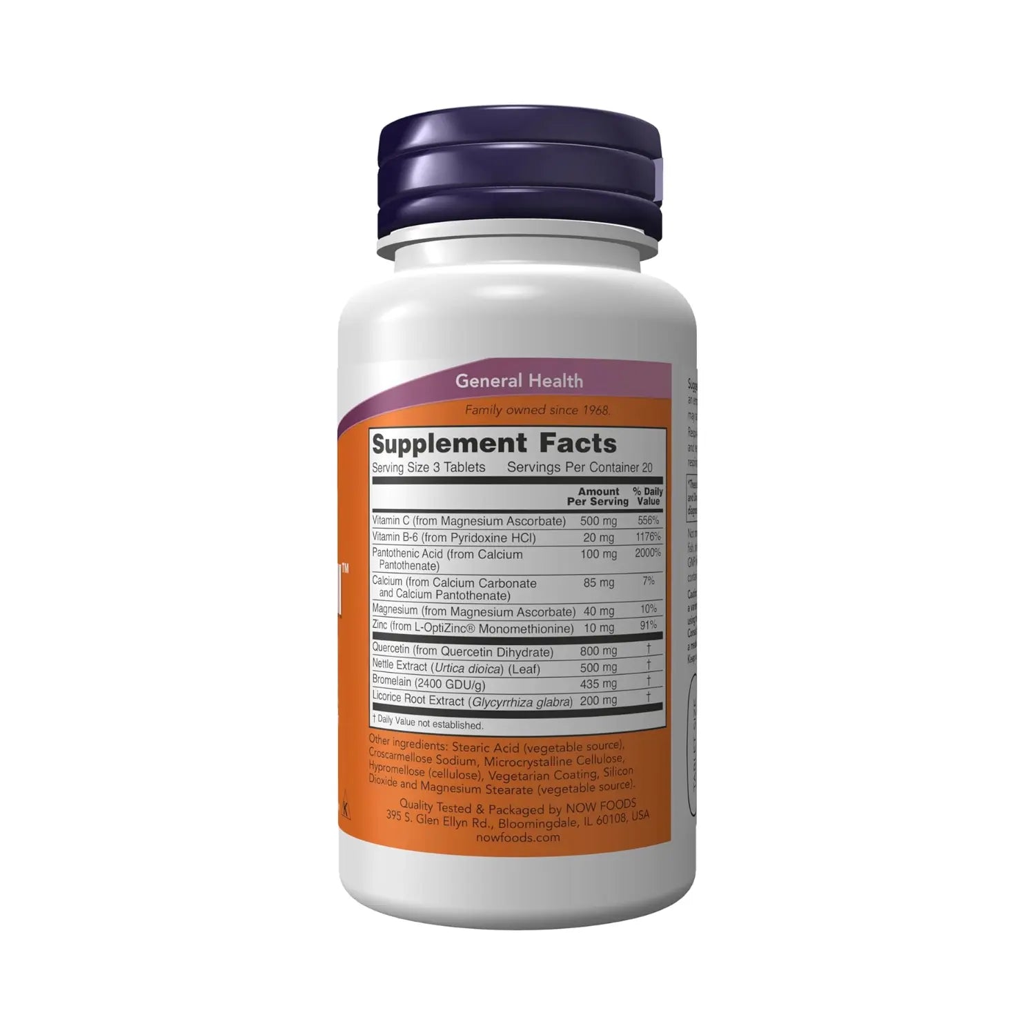 RESPIR-ALL CON QUERCETINA Y VITAMINA C 60 TABS NOW FOODS SFN