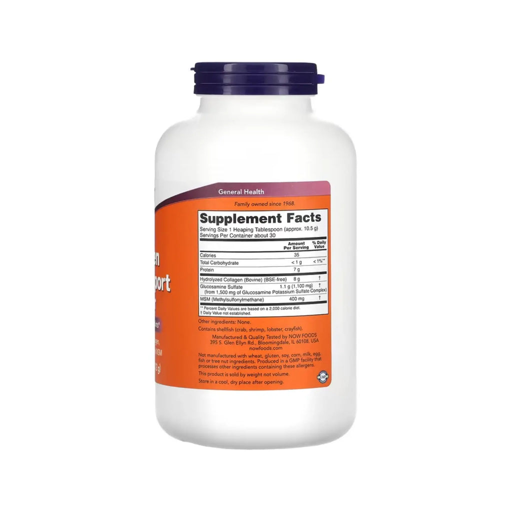 NOW FOODS COLAGENO EN POLVO APOYO A ARTICULACIONES 312G SFN