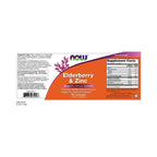 NOW FOODS ELDERBERRY SAUCO Y ZINC 90 PASTILLAS INMUNIDAD SFN