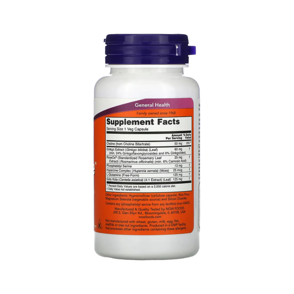 NOW FOODS BRAIN ELEVATE, 60 CÁPSULAS VEGETALES SFN