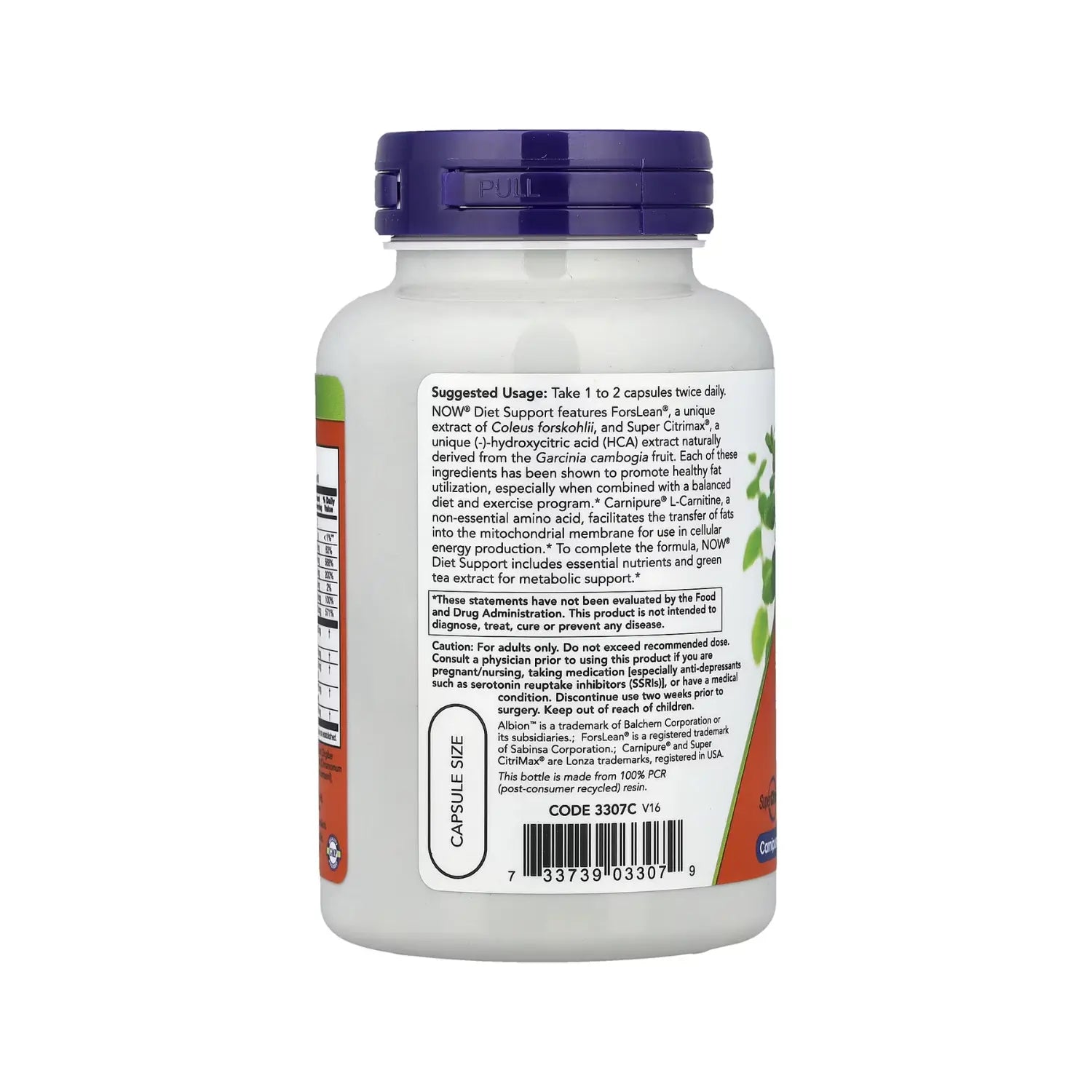NOW FOODS DIET SUPPORT APOYO NUTRICIONAL 120VCAPS SFN