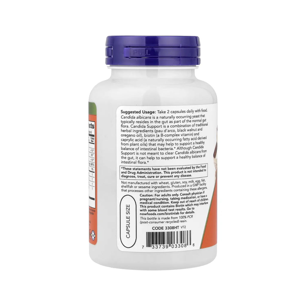 NOW FOODS REFUERZO PARA LA CANDIDA SUPPORT 90VEGCAPS SFN