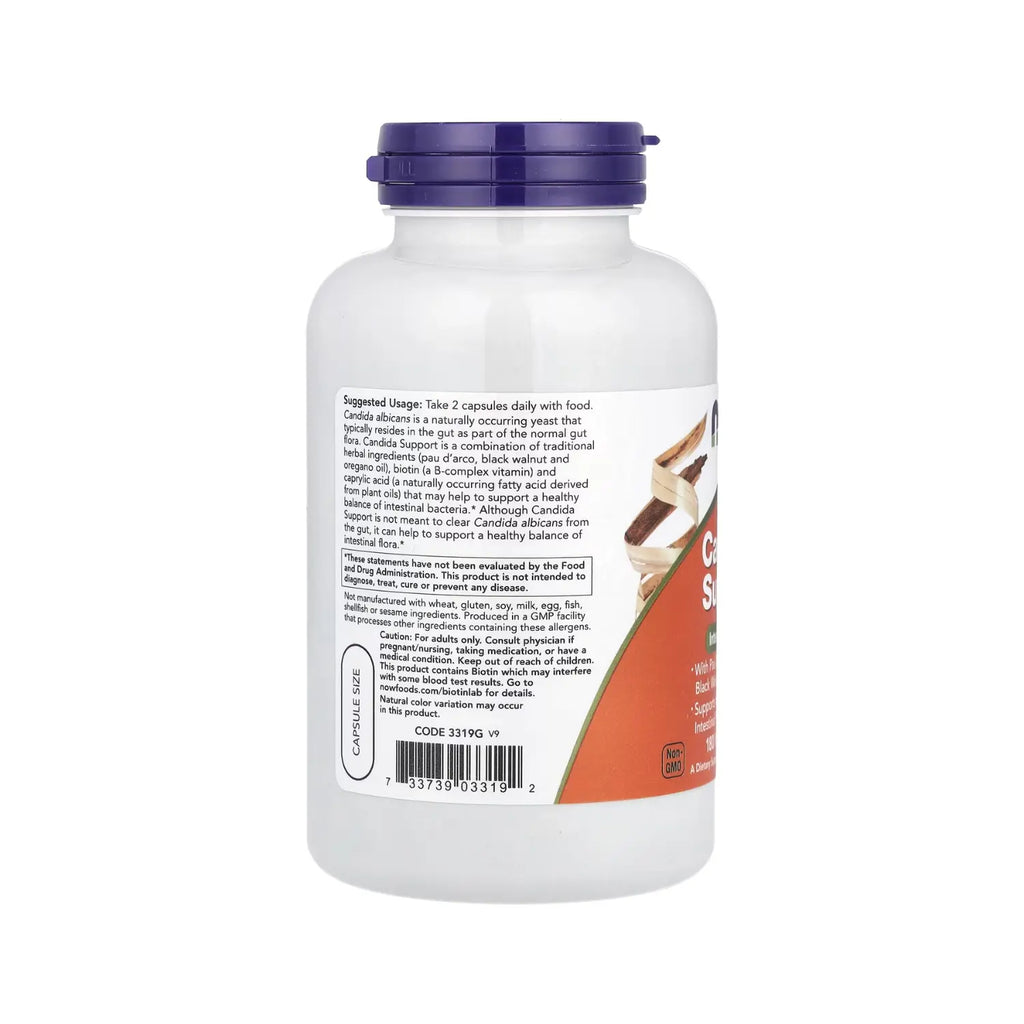 NOW FOODS APOYO PARA LA CÁNDIDA 180 VEGCAPS SFN