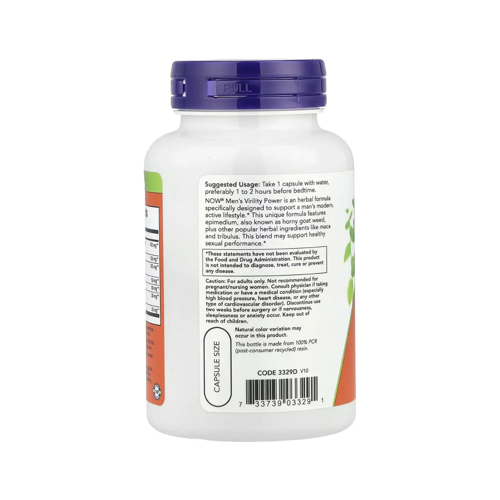 NOW FOODS MENS VIRILITY POWER VIRILIDAD MASCULINA 120CAP SFN
