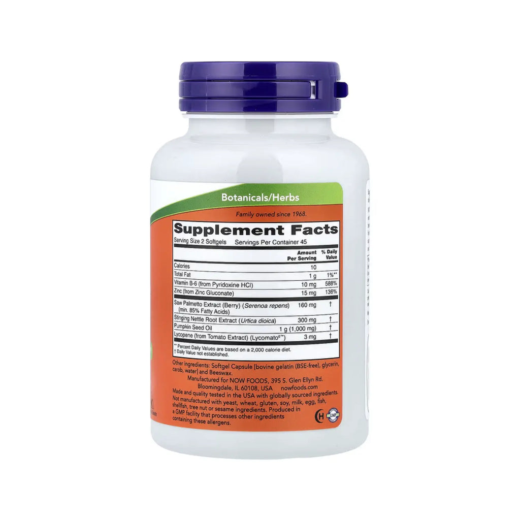 NOW FOODS PROSTATE SUPPORT SOPORTE/ PRÓSTATA 90SOFTGELS SFN