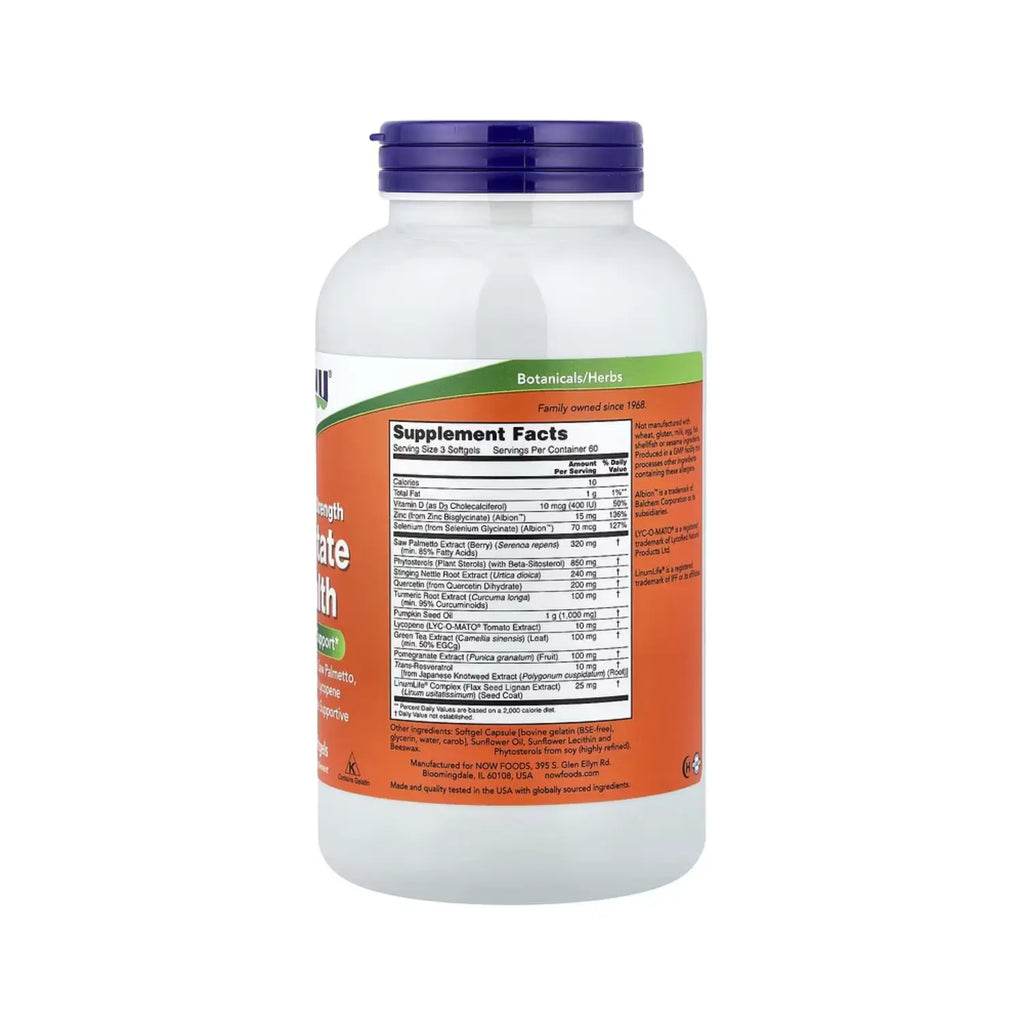 NOW FOODS PROSTATE HEALTH SALUD DE LA PROSTATA 180CAPS SFN