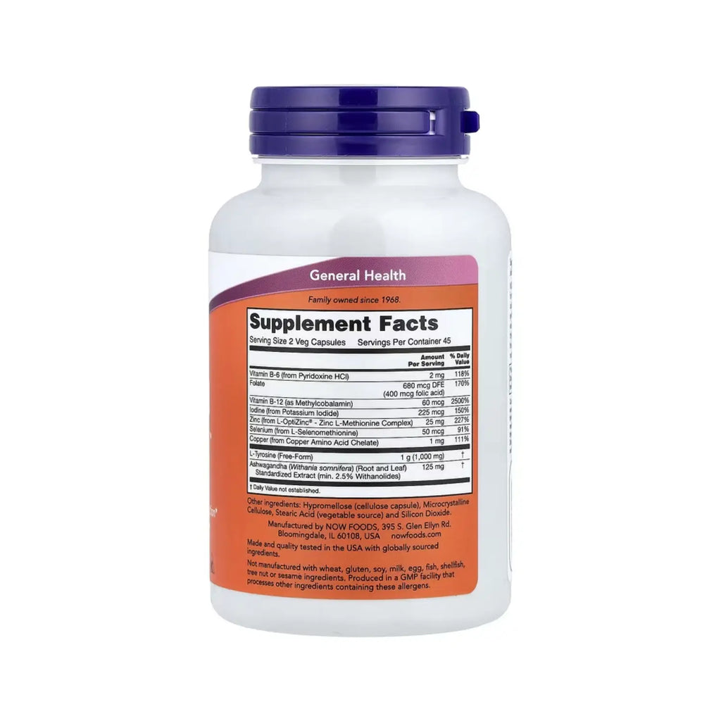 NOW FOODS, ENERGÍA TIROIDEA, 90 CÁPSULAS VEGETALES SFN