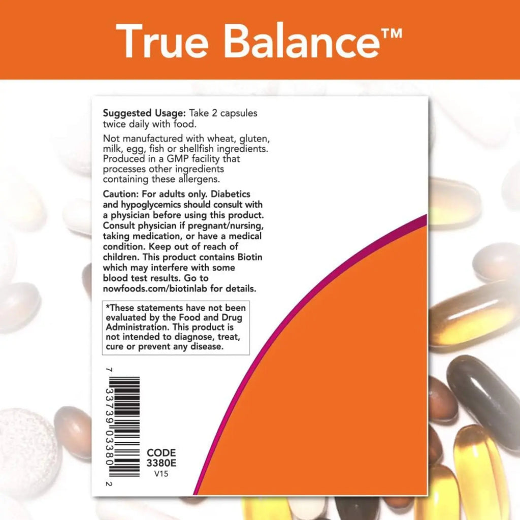 NOW FOODS, TRUE BALANCE MULIVITAMÍNICO 120 VEGCAPS SFN