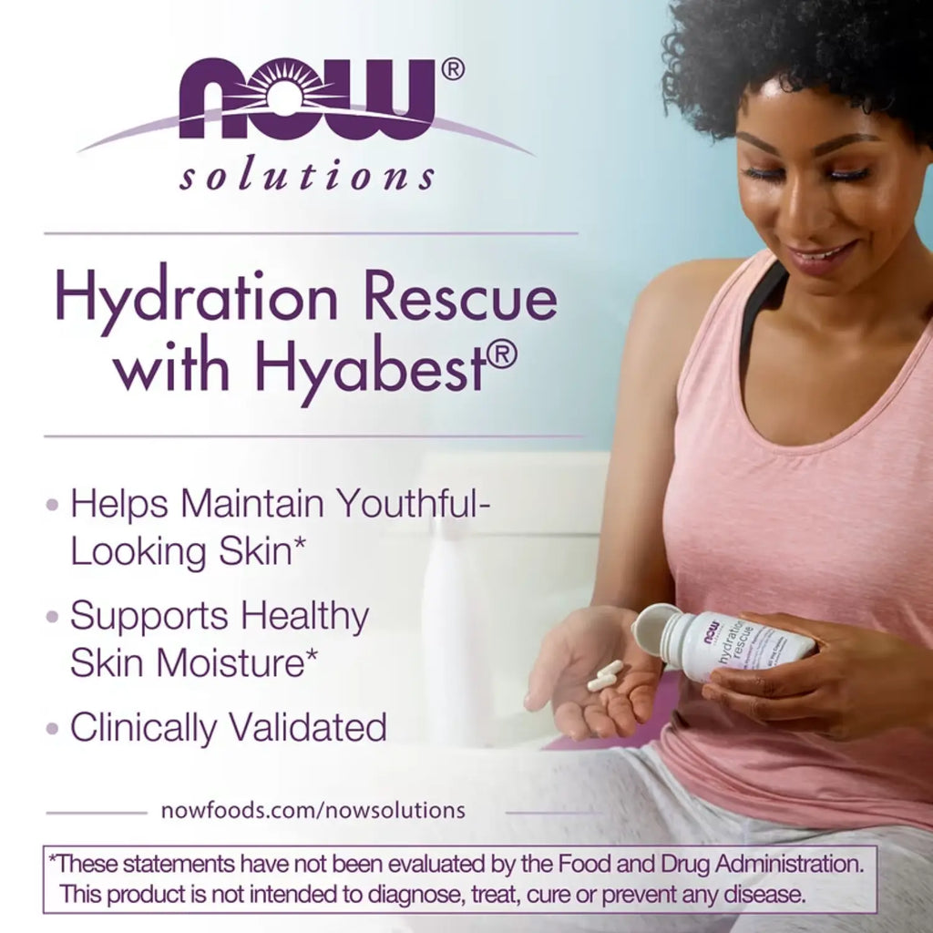 NOW FOODS HYDRATION RESCUE CON ACIDO HIALURONICO 60VCAPS SFN