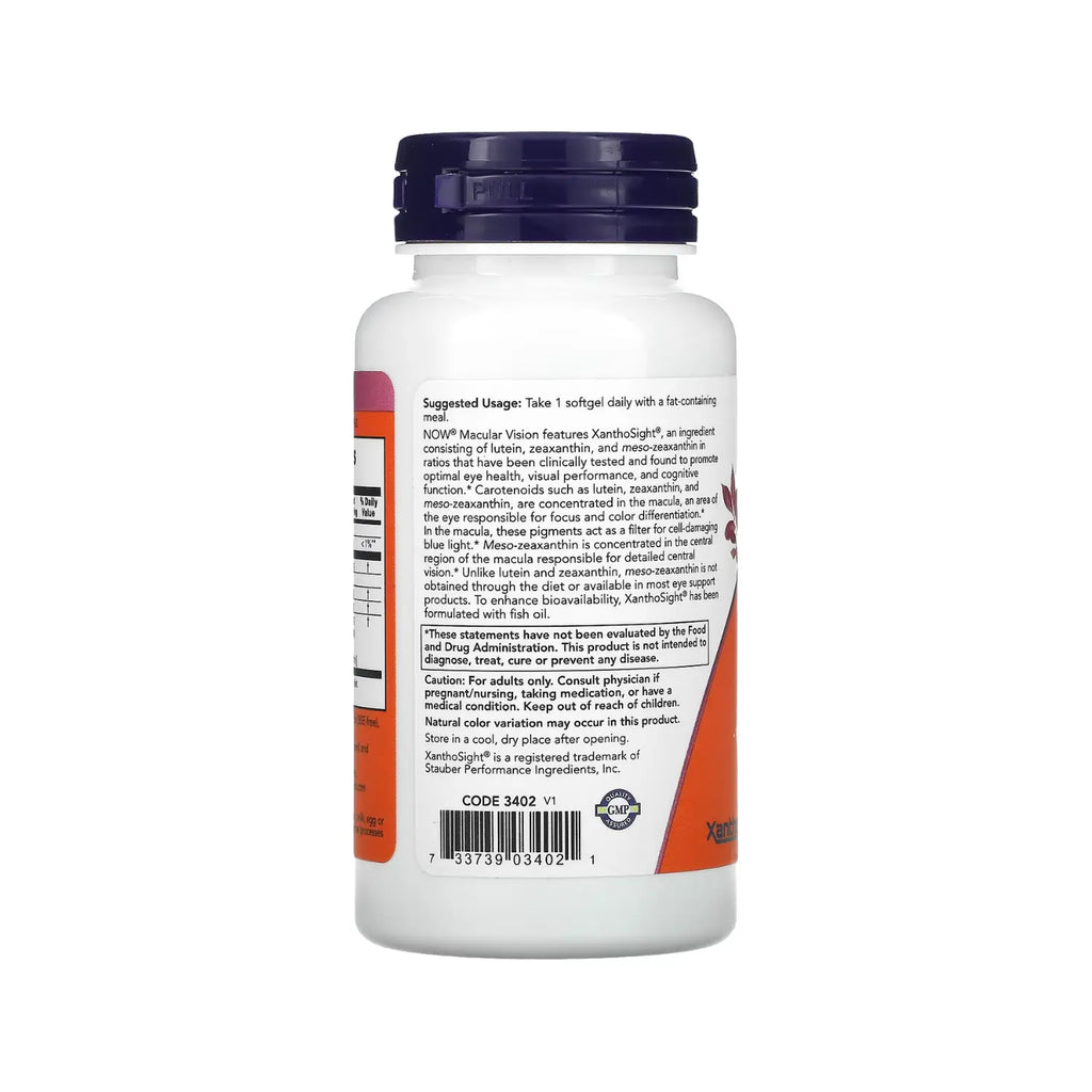 NOW FOODS VISION MACULAR PROTECCION LUZ AZUL 50SOFTGELS SFN