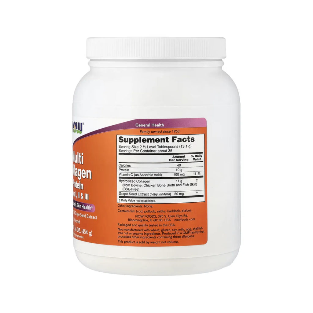 NOW FOODS MULTI COLLAGEN PWD (UNFLVR) 16 OZ