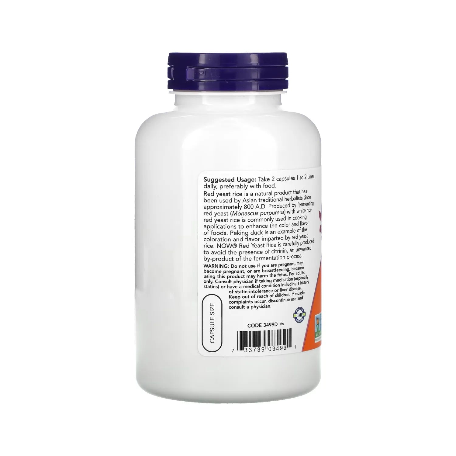 NOW FOODS RED YEAST RICE 600MG ORG 240 VCAPS
