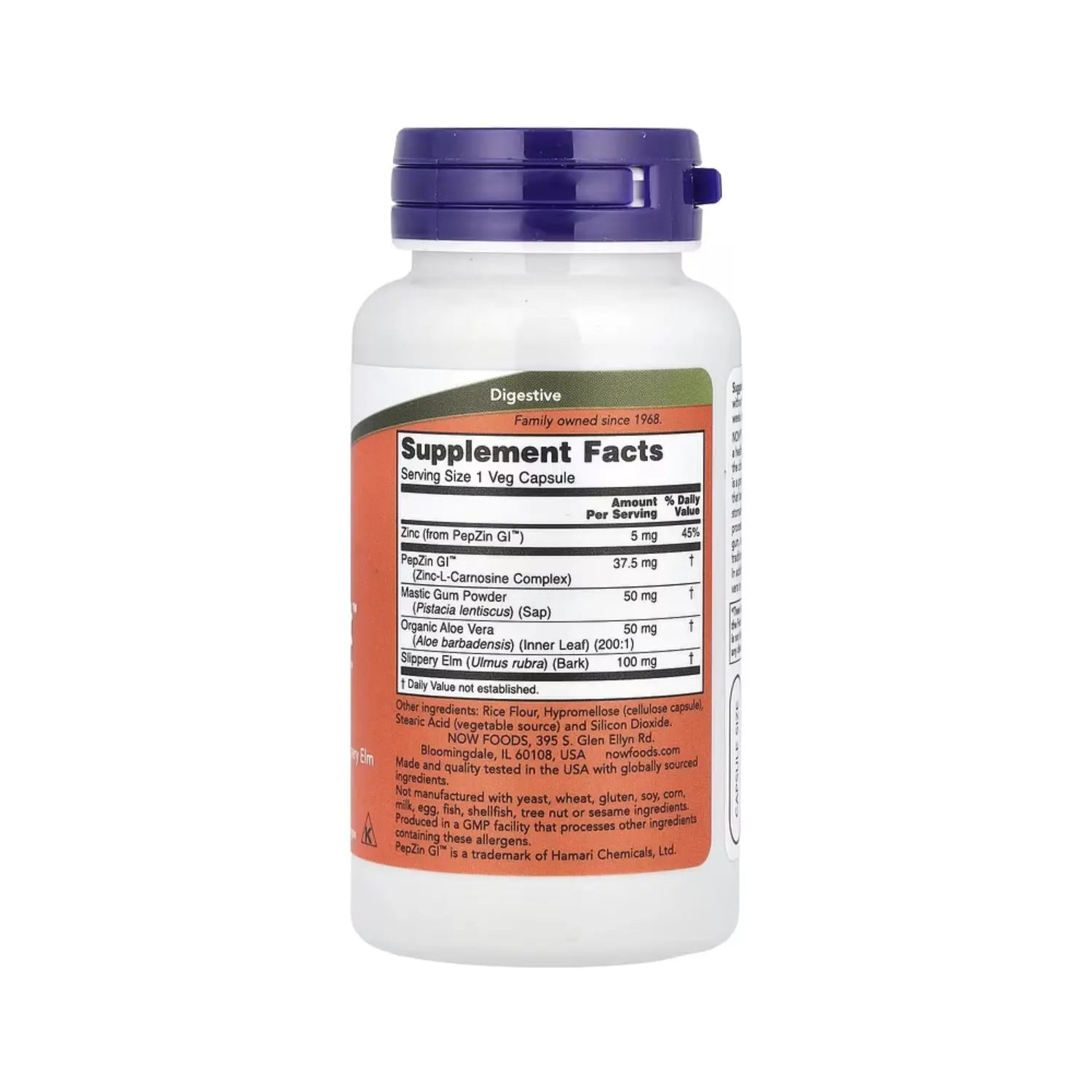 NOW FOODS GASTRO COMFORT CON PEPZIN GI, 60 VEGCAPS SFN
