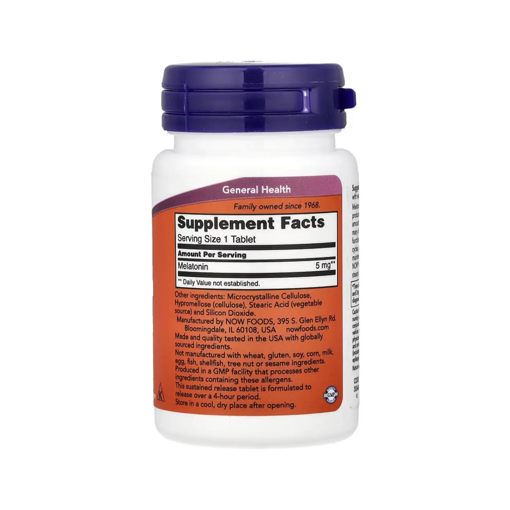 NOW FOODS MELATONINA 5MG LIBERACION SOSTENIDA 120TABS SFN
