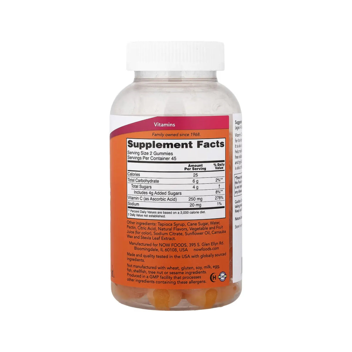 Now Foods Gomitas Con Vitamina C, 90 Gomitas (125 Mg Por Gomita)