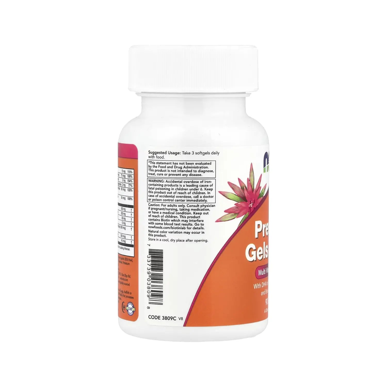 NOW FOODS PRENATAL + DHEA 250MG Y VITAMINAS 90SOFTGELS SFN