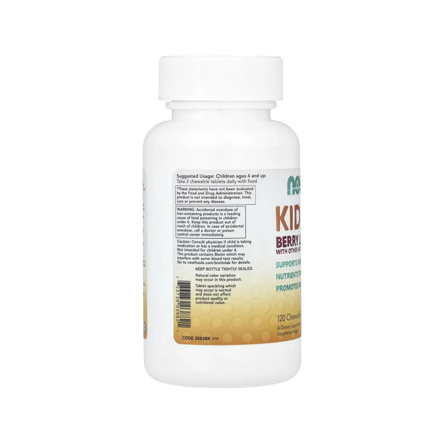 NOW FOODS KID VITS EXPLOSION DE BAYAS 120CAPS P/NIÑOS SFN