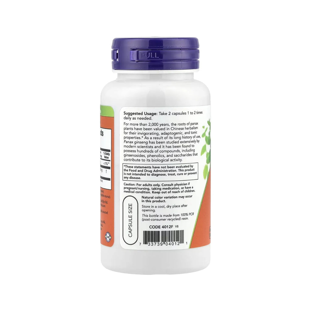 NOWFOODS EXTRACTO DE PANAX GINSENG 500G 100 CAPSULAS SFN