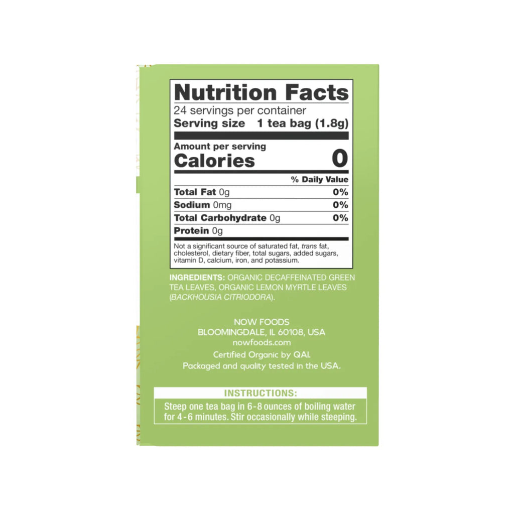 NOW FOODS GREEN TRANQUILITY TEA BAGS 24 BAGS