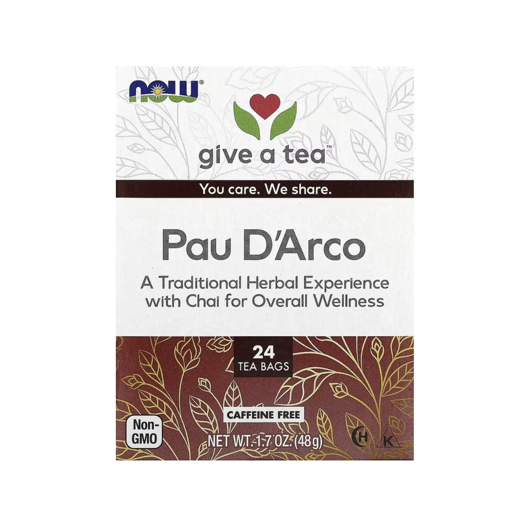 NOW FOODS REAL TEA PAU D'ARCO 24 BOLSITAS 48 G SFN