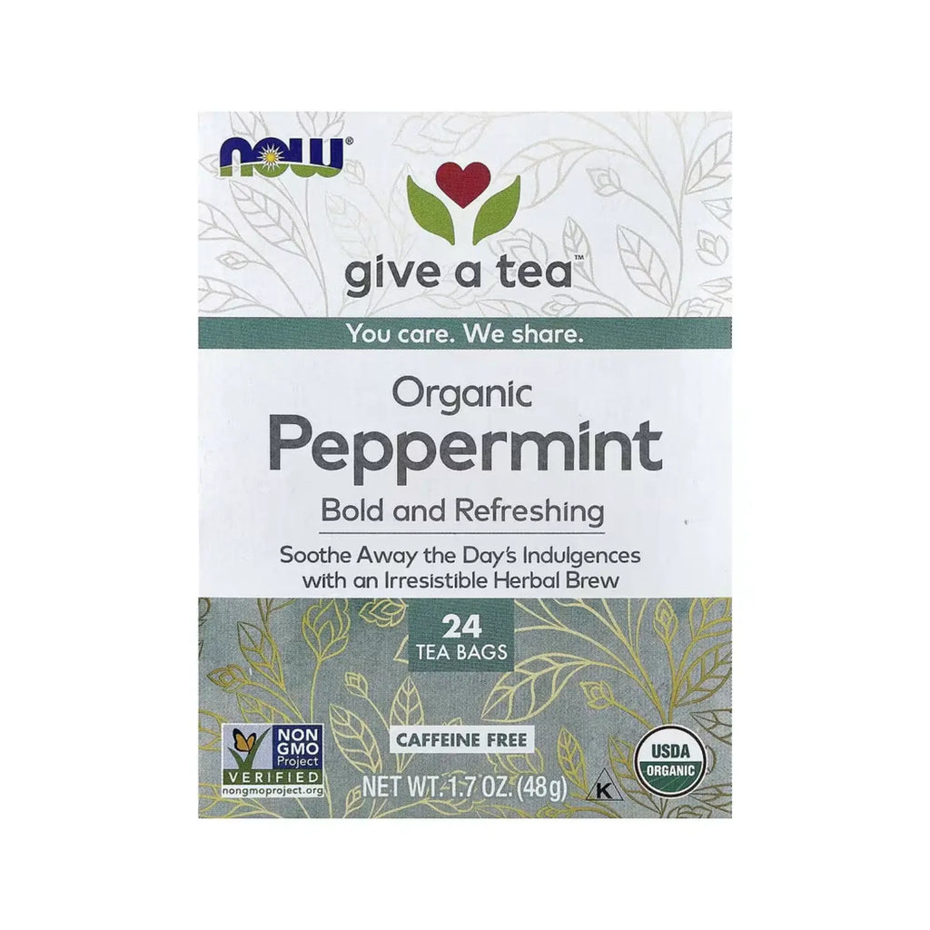 NOW FOODS TE DE MENTA ORGANICA 24 BOLSITAS DE TE SFN