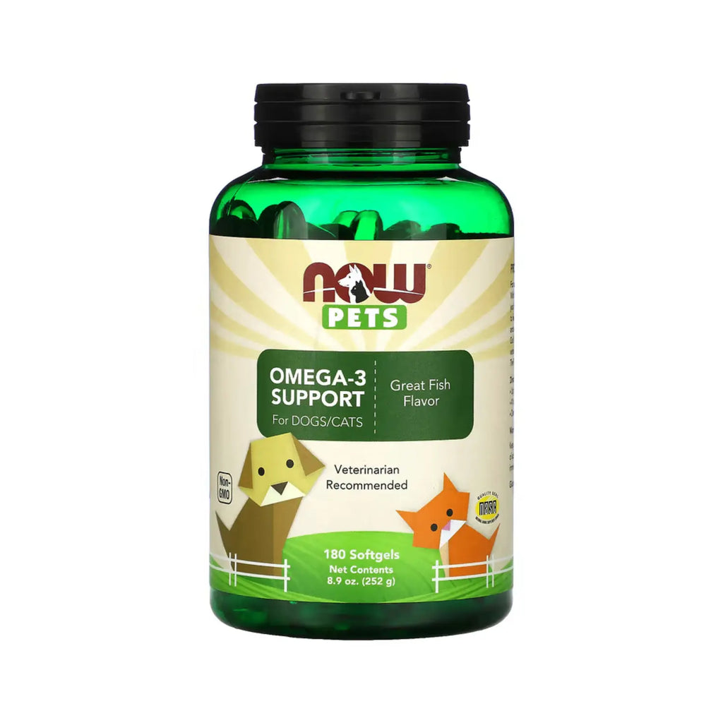 NOW FOODS, PETS, OMEGA-3 PARA PERROS/GATOS 180 CÁPSULAS SFN