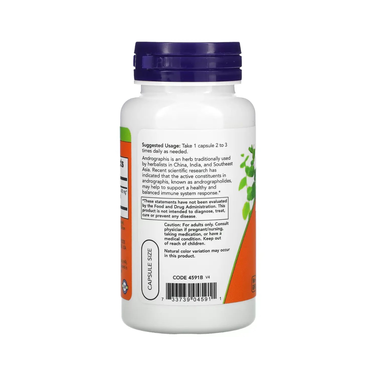 NOW Foods, Extracto de Andrographis, 400 mg, 90 vegcaps sfn