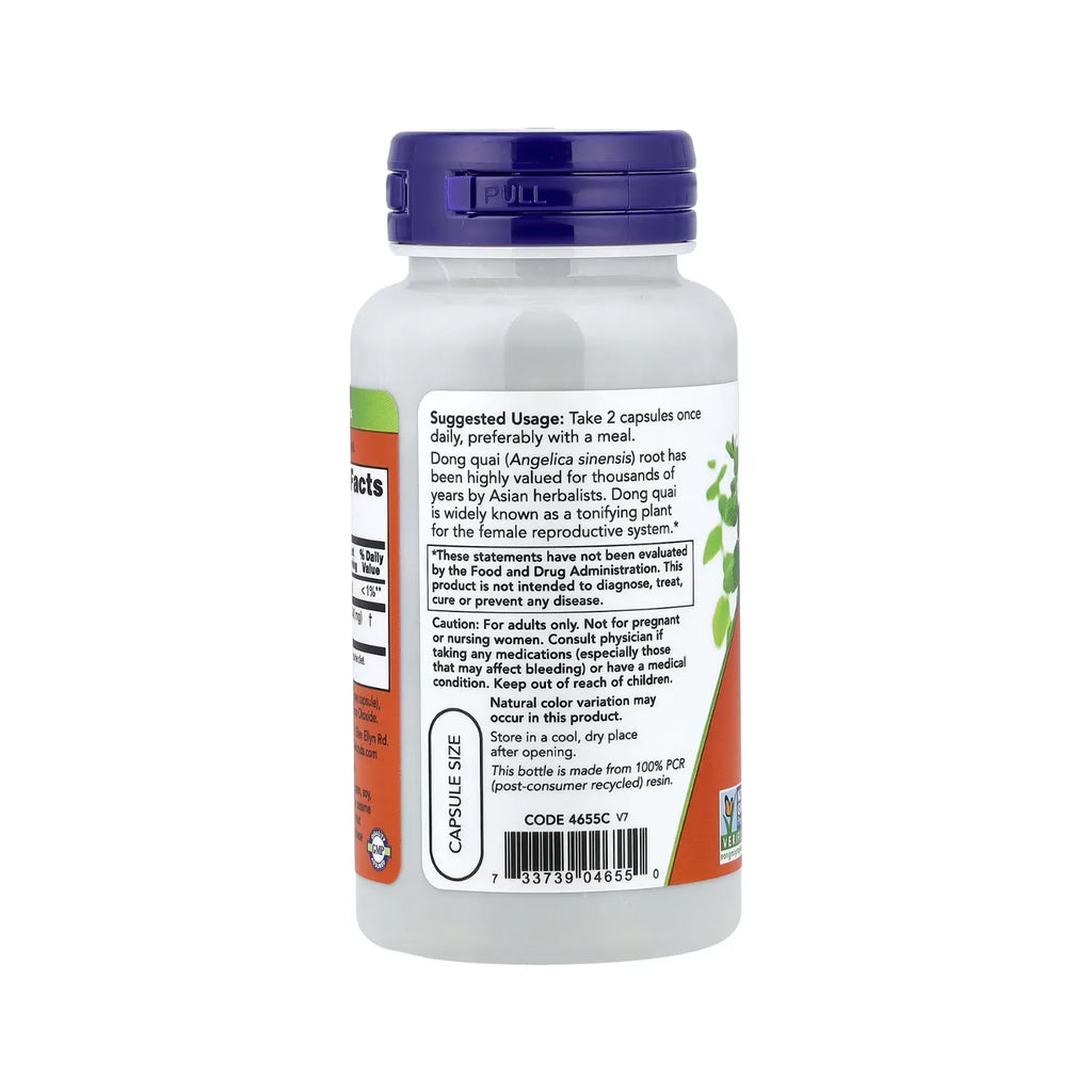 NOW FOODS DONG QUAI, 520 MG 100 CAPSULAS VEGETALES SFN