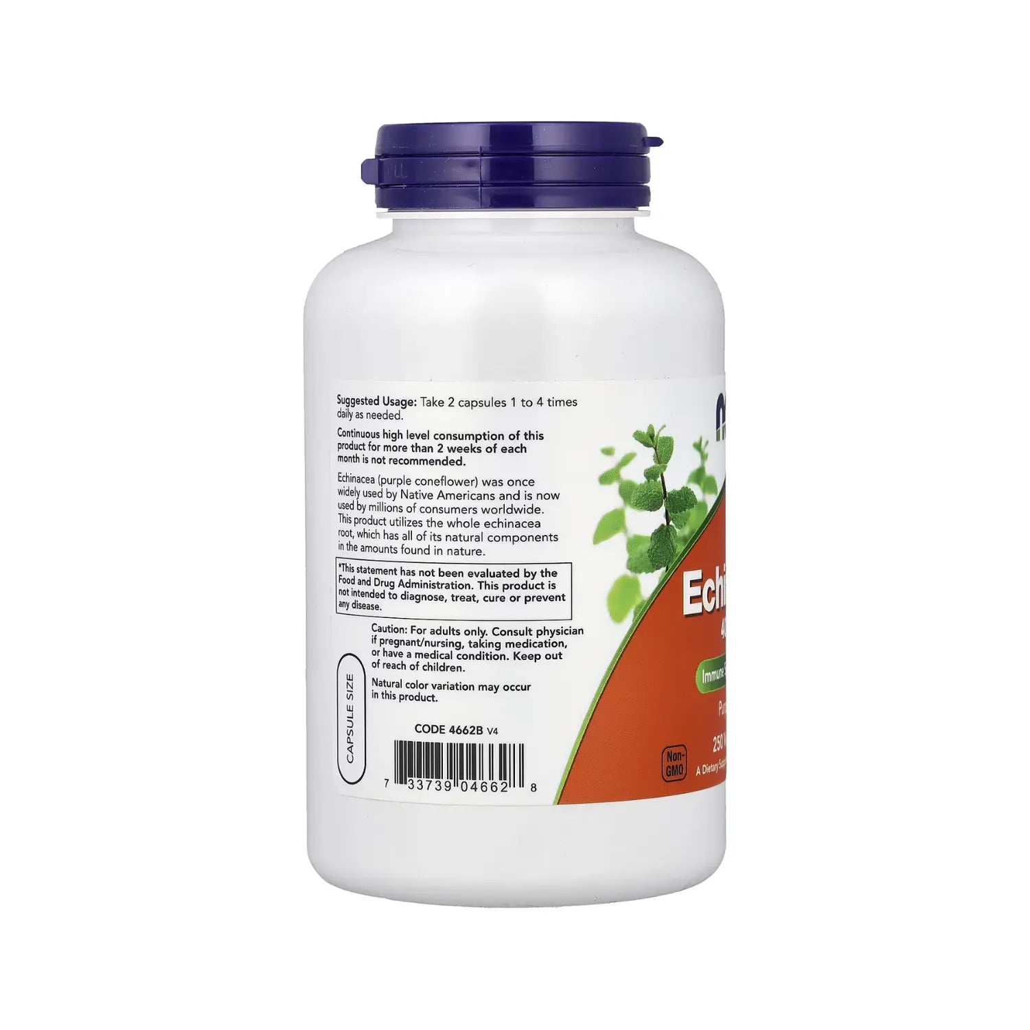 NOW FOODS, EQUINÁCEA, 400 MG, 250 CÁPSULAS VEGETALES SFN